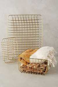 Cesta Decorativa de Alambre Metálico con Acabado en Oro Rosa para Almacenamiento en el Hogar y Empaque de Regalos - Product Image 6