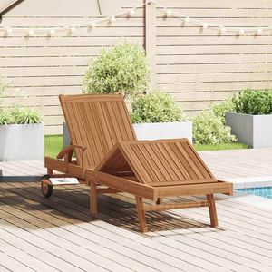 Chaise longue en teck massif 76,77 x 23,23 x 30,91 pouces, couleur marron - Product Image 1