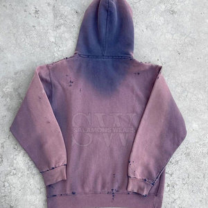 เสื้อฮู้ดดี้ผู้ชายสำหรับฤดูหนาว ผ้าฟลีซ 100% คอตตอน น้ำหนักเบา เป็นมิตรกับสิ่งแวดล้อม ดีไซน์เก๋ไก๋ ลุคซีดจาง ผ้าเนื้อนุ่มสบาย ใส่ได้ทุกวัน สีพื้น - Product Image 5