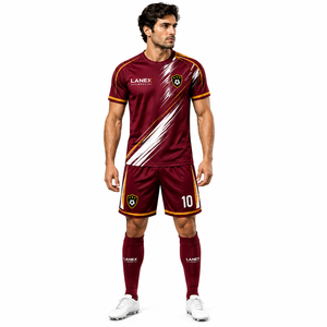Conjunto de Uniforme de Fútbol Personalizado, Jersey y Pantalones Cortos de Alto Rendimiento, Tela Ligera de Secado Rápido para Deportes de Equipo y Club - Product Image 2