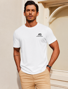 T-shirt décontracté pour homme AMY Brand, 100 % coton, manches courtes, uni, respirant, coupe classique, logo personnalisé brodé sur le devant, vente en gros - Product Image 1