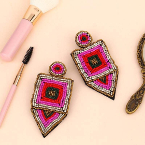 Pendientes Largos de Moda Bohemia, Estilo Retro con Cuentas de Arroz, Venta al por Mayor para Mujer - Product Image 1