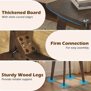 Tavolino Quadrato in Legno di Gomma Massiccio con Finitura Noce da 17 Pollici, Elegante Tavolino d'Appoggio per Soggiorno o Camera da Letto - Utilizzabile come Tavolino da Caffè - Product Image 6