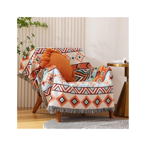 Manta Tejida con Diseño Chevron Marrón Neutro para Sofá o Silla, Decoración Geométrica Suave para el Hogar, Borde con Flecos, Tamaño y Color Personalizables, OEM ODM - Product Image 6
