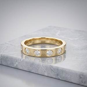 Authentic Oval Cut Diamond <b>Dainty</b> Band <b>Ring</b> 14K Solid Gold Promise Fine Jewelry Gift for Wedding Party Charms - Product Image 1