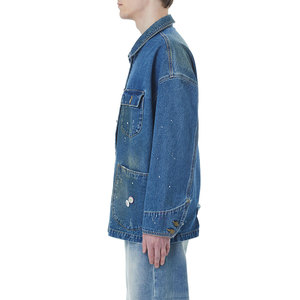 Nouvelle Arrivée : Blouson en Jean Homme Tendance Hiver, Coupe Ample, Boutons sur le Devant, Effet Déchiré, Grandes Tailles - Product Image 4