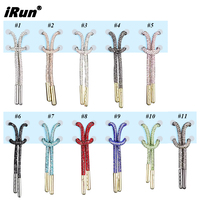 Lacets de chaussures IRun personnalisés en strass ronds, cristaux brillants, diamants, avec coton, nylon, polyester pour baskets et sweats à capuche (largeur 4 mm)