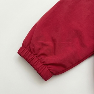 Red <b>Zip</b>‑Front Track Jacket — Lightweight Unisex Windbreaker with White Contrast Zippers & Adjustable Hem | OEM/ODM Private Label - Product Image 5