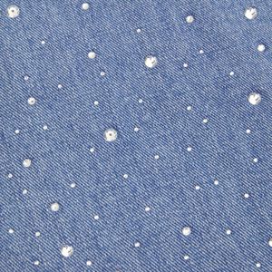 Jean en denim taille haute à jambe large pour femme, en coton délavé, longueur intégrale, décontracté, pour le printemps, motif à pois pailletés - Product Image 4
