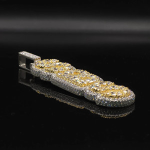 Collar con Colgante de Letra con Diamantes VVS Chapado en Oro, Estilo Hip Hop, Joyería Fina Brillante, Accesorio de Moda Unisex, RB Gems - Product Image 4
