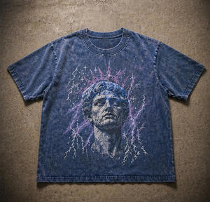 เสื้อยืดผู้ชายแบบสั่งทำพิเศษ พร้อมโลโก้ตามสั่ง ผ้าฝ้าย 100% ระบายอากาศได้ดี แขนสั้น ทรงหลวม - Product Image 1