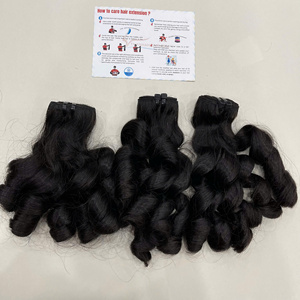 Cheveux naturels bouclés rebondissants en trame, double épaisseur, lots de cheveux bruts couleur noir naturel - Product Image 1