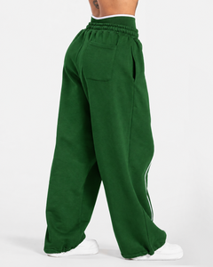 Wholesale <b>Women</b> Contrastline Zip <b>Jacket</b> Tracksuit Set Casual Two Piece Outfit Relaxed Fit Wide Leg Pants Matching Clothing Style - Product Image 6