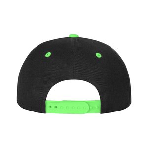 หมวกแก๊ปแบบ snapback 6 แผง สีดำ ปีกหมวกสีเขียว ปรับขนาดได้ ใส่ได้ทั้งชายหญิง สไตล์สตรีท ทำจากผ้าฝ้าย พร้อมโลโก้ตัวอักษรสีสันสดใสที่แผงด้านซ้าย - Product Image 6
