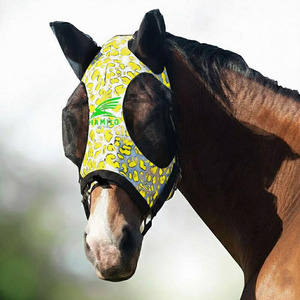 Masque anti-mouches pour chevaux, très vendu, protection UV, confortable, avec oreilles, respirant, élastique, avec couvre-yeux en maille - Product Image 4