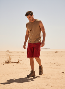 กางเกงขาสั้นคาร์โก้ผู้ชายสำหรับฤดูร้อน กางเกงขาสั้นคาร์โก้ลำลองสไตล์ไฮสตรีทเหนือเข่า ผ้าฝ้าย กางเกงขาสั้นซาฟารีสำหรับผู้ชาย - Product Image 5