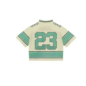 Maillot de football américain personnalisable en mesh avec impression sublimée tendance, manches courtes, logo brodé OEM - Product Image 4