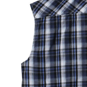 T-shirt en flanelle sans manches de haute qualité, col rabattu, coton et polyester, léger, t-shirt en flanelle pour homme avec poche - Product Image 4