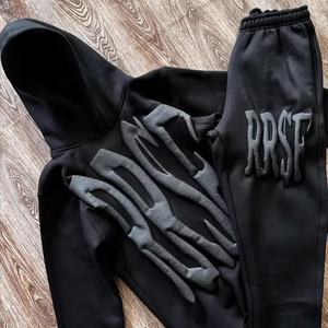 <b>Oversize</b> Pullover Hoodie And Jogger Men's Set Street wear Cotton French Terry Puff Printing <b>Sweatpants</b> and Hoodie Unisex Set - Product Image 2