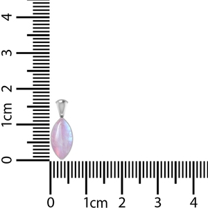 Premium 925 Sterling Silver Fine Pendant & Charm Pink Moonstone Gemstone Pear Marquise Oval Cab <b>with</b> Spring <b>Lock</b> Bezel Setting - Product Image 5