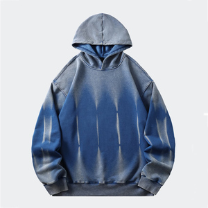 Sudadera de algodón estilo urbano, sudaderas con capucha unisex de gran gramaje con efecto tie-dye para hombre y mujer, fabricadas en fábrica - Product Image 1