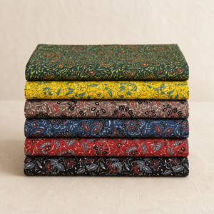 Jaipur Moda Anaya I Multicolor Ajrakh Cotton <b>Fabric</b> with Traditional Botanical Motifs for Garments Crafts and Decor - Product Image 2
