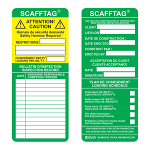 Inserts en plastique flexibles Brady SCAFFTAG pour l'érection et l'inspection d'échafaudages - Product Image 3