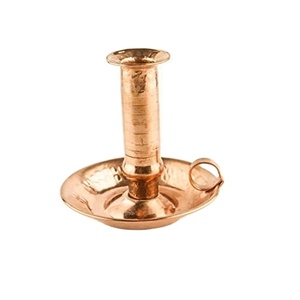 Bougeoir en cuivre à long col artisanal de luxe, support décoratif pour bougie conique pour une décoration intérieure élégante - Product Image 1