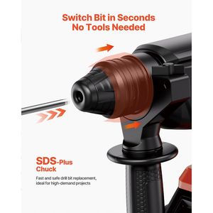 Trapano a percussione rotativo leggero da 1 pollice 20V Brushless a batteria SDS-Plus, kit utensili elettrici agli ioni di litio - Product Image 3