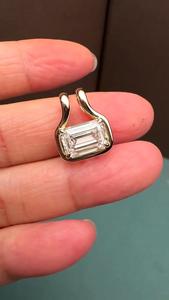 Apricot Jewels <b>Emerald</b> Cut Lab Diamond <b>Pendant</b> 2CT Solitaire Necklace 14K Yellow Gold Luxury Minimalist Chain IGI Certified - Product Image 4