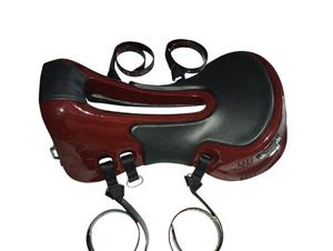 Silla de montar profesional ligera de cuero para entrenamiento de caballos, con doble banda abdominal, para uso en interiores. - Product Image 1