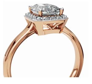 Anillo Halo de Diamantes Cultivados en Laboratorio con Brillo Eterno en Oro Amarillo, Rosa y Blanco de 9kt, 14kt o 18kt, 1.16 Quilates, 19 Piedras - Product Image 4