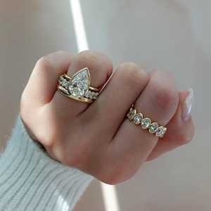 Bague de fiançailles IGI 4 carats, diamant de laboratoire taille poire, or massif 14K 18K, sertie clos, solitaire, cadeau de mariage ou d'anniversaire, joaillerie fine - Product Image 4