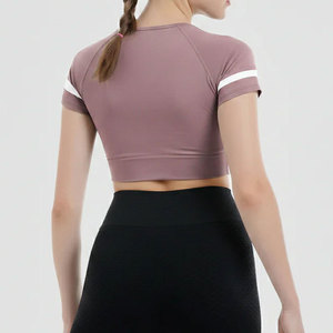 Top Corto Deportivo de Verano para Mujer, 100% Algodón, Ligero, Ajustado, Cómodo, de Secado Rápido y Elástico, con Cuello en V - Product Image 3