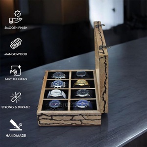 Wooden Watch Box for Men 6-Slot Watch & Jewelry Storage Organizer <b>Display</b> <b>Case</b> - Product Image 4