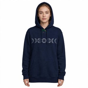 Sudadera con Capucha para Mujer NEXTEX, Estampado de Fase Lunar, Geométrica, con Bolsillo Canguro y Cordón Ajustable, Informal - Product Image 1