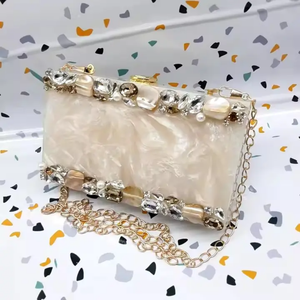Stylish Handmade Resin <b>Box</b> <b>Handbag</b> Women's Clutch Evening Purse Wedding Party Luxury Collection Customized Design - Product Image 4