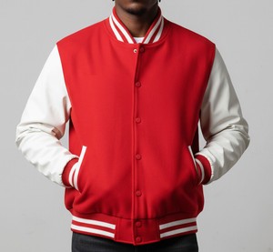Blouson universitaire pour homme, blouson de baseball personnalisé avec patch brodé, manches en laine et cuir, fournisseur en gros OEM ODM - Product Image 1