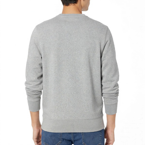Plain <b>Grey</b> Cotton Fleece Crewneck <b>Sweatshirt</b> Long Sleeve Pullover Men Casual Winter Sportswear Custom Apparel Manufacturer - Product Image 2