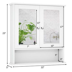 Mobile da Bagno in MDF Bianco con Specchio - Product Image 1