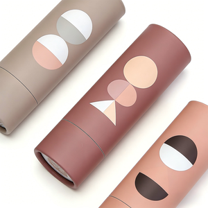 Tubo di Carta Cilindrico Minimalista Geometrico, Design a Blocchi di Colore Pastello, Tubo di Carta Cilindrico Personalizzabile per Imballaggio - Product Image 4