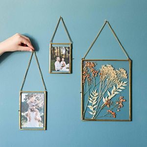 Gold Metal & Glass Photo <b>Frame</b> with Glass Hanging <b>Wall</b> Decor <b>for</b> Home Decoration Customized Glass <b>Picture</b> <b>Frame</b> - Product Image 2