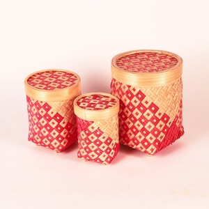 Petite boîte de rangement en bambou avec couvercle en gros boîtes naturelles écologiques naturelles en cercle - Product Image 5