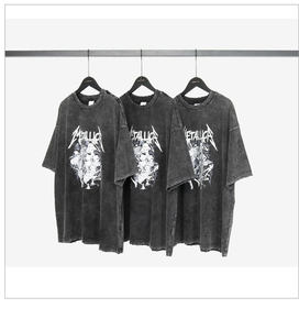 Men's & Women's Frayed Paint Splatter Washed T-Shirt 2026 Charcoal Black Oversized urban <b>Distressed</b> Streetwear <b>Top</b> HD - Product Image 2