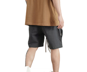 Pantalones Cortos Cargo Negros para Hombre, Cintura Media, Cordón Elástico, 100% Algodón, Impermeables, Ecológicos, para Gimnasio, Correr, Casuales, con Bolsillos, Transpirables - Product Image 4