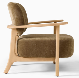 Fauteuil de salon moderne rembourré, fauteuil en bois, structure en bois massif, siège lounge pour meubles de maison - Product Image 3