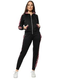 Women's 2PCS Printed <b>100</b>% Cotton Front Logo Loungewear Set Top Hoodies & Pants Tracksuit - Product Image 4