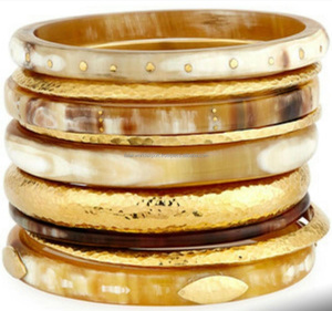 Natural Buffalo Horn Black Brown Wide Cuff <b>Bangle</b> Bracelet - Black and Brown Best Quality Simple From Falak World Export - Product Image 1