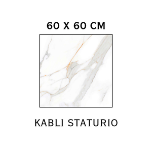 กระเบื้องปูพื้นพอร์ซเลนขัดเงาพิเศษ ขนาด 600 x 600 มม. ลายหินอ่อน สำหรับโชว์รูม สำนักงาน อาคาร สำนักงาน หรือพื้นที่นั่งรอ - Product Image 1