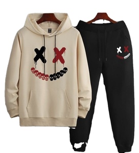 Ensemble sweat-shirt et pantalon de survêtement unisexe, coupe classique, écologique, séchage rapide, coupe-vent, style streetwear, motif uni, 100% coton - Product Image 3
